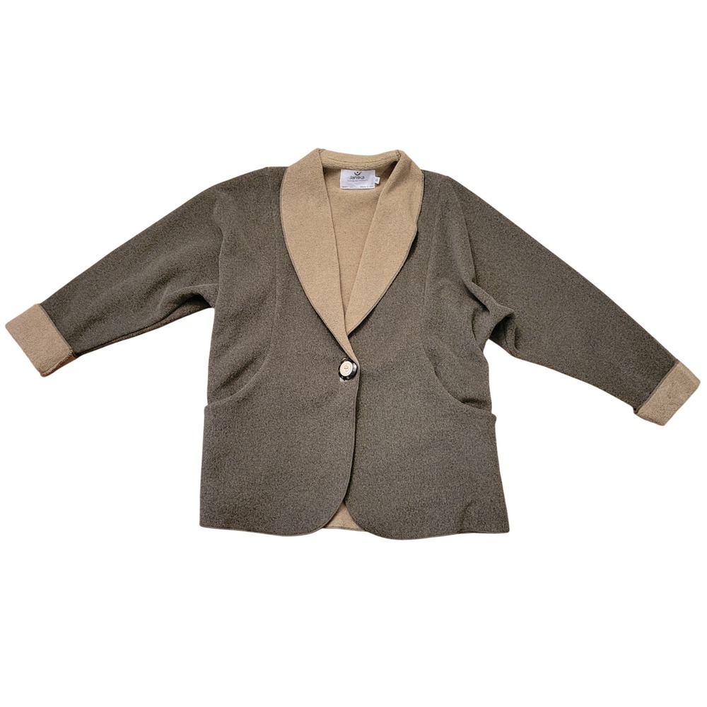 Janska S Fleece Jacket Olive Green Polartec Blazer USA Cozy Earthy Granola